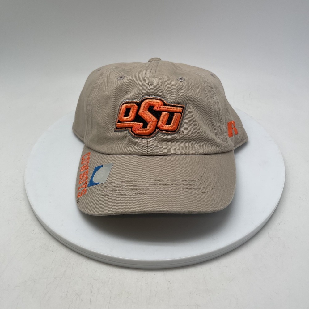Oklahoma State Cowboys Hat Cap Strap Back One Size Beige NCAA‎ Russell Athletic